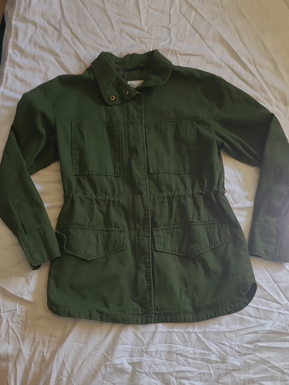 Universal Thread Olive Green Utility Jacket with Drawstring Waist